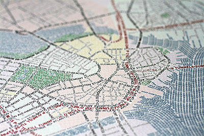 Foto: Boston typografische Karte Boston typografische Karte