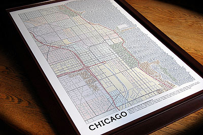 Foto: Chicago typografische Karte Chicago typografische Karte